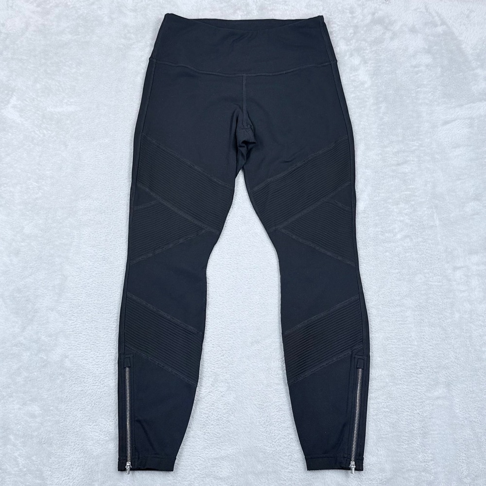 Athleta Sophia Street Tight Moto Legging Women Small Petite Black Stretch 158808